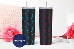 2 Black Skinny Tumblers Mockup Valentine's Day, Full wrap Product Image 4