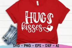 Hugs and Kisses valentine's Day Svg, Love Svg, Heart Svg Product Image 1