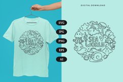 Sea World Doodle T-shirt | SVG Product Image 1
