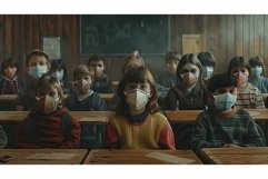students school with masks Product Image 1