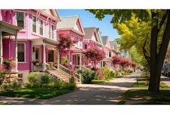 street pink houses Product Image 1