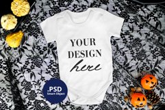 Halloween baby bodysuit mockup, Halloween PSD mockup Product Image 1