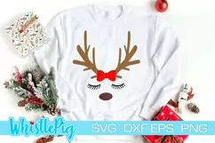 Reindeer Face SVG Reindeer Eyes SVG Reindeer Eyelash SVG Product Image 1