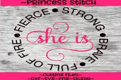 She Is - Fierce Strong Full Of Fire Brave SVG Christian Cut Product Image 2