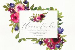 Watercolor Vibrant Colors Floral Clipart Collection Product Image 1