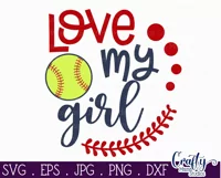 Love My Girl | Softball Svg Design File Product Image 2