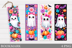 Cute Ghost Bookmark Printable. Cute Halloween Bookmark Product Image 1
