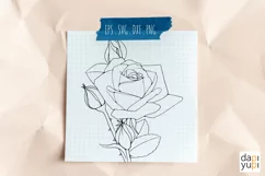 Rose Flower Line Art SVG Graphic Vol 2 Floral Line Art Product Image 6