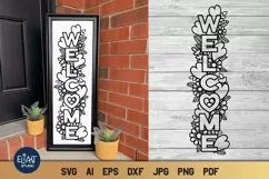 Valentines Day SVG | Welcome SVG Porch Sign with Hearts Product Image 1