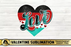 Love Valentines Day PNG Love Heart Retro Vintage Sublimation Product Image 2