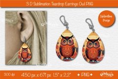 3D Earrings sublimation 3D Teardrop earrings Owl earrings Product Image 1