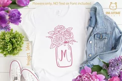Mason Jar SVG file, Mason Jar Cut file, Mason Jar with roses Product Image 6
