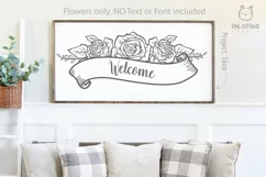Roses svg, Floral Ribbon Banner SVG Product Image 6