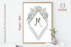 Rose SVG, rose PNG, Wedding Monogram, Floral monogram SVG Product Image 6