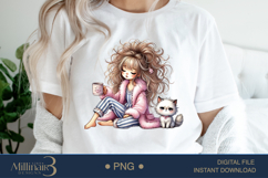 Funny Girl Early Morning PNG | Less Talk More Coffee PNG Product Image 1