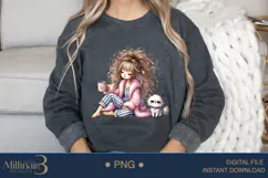 Funny Girl Early Morning PNG | Less Talk More Coffee PNG Product Image 4