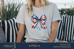 Coquette Bow USA Flag PNG | Girly 4th of July PNG for Tees Product Image 5
