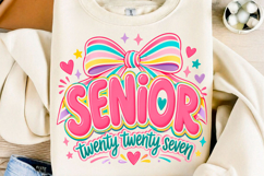 Senior 2027 Rainbow Bow PNG Product Image 1
