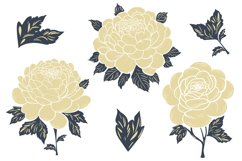 Golden peony flowers clipart|Sublimation design Product Image 7