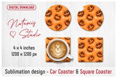 Trendy Puffy Halloween Pattern. Coaster Sublimation Template Product Image 1