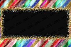 Colorful Tinsel Frame - Metallic Holiday Rainbow Border Art Product Image 1