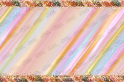 Pastel Rainbow Satin Background - Glitter Border Holiday Art Product Image 1