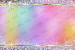 Pastel Iridescent Background - Silver Glitter Holiday Frame Product Image 1