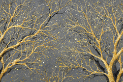 Golden Glitter Trees - Charcoal Gray Luxury Winter Scene Product Image 1