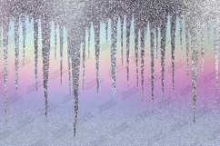 Iridescent Icicle Background - Pastel Rainbow Glitter Art Product Image 1