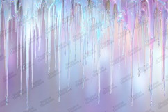 Iridescent Glass Icicles - Rainbow Frost Winter Background Product Image 1