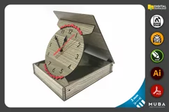 Wooden Desk Clock With Mechanism Box, Laser Cut File Product Image 7