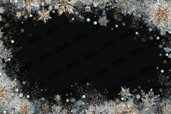 Gold &amp; Silver Snowflake Frame - Luxury Winter Black Product Image 1