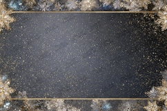 Gold Snowflake Frame - Luxury Starry Winter Background Art Product Image 1