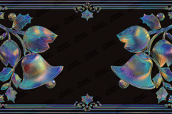 Iridescent Floral Bell Frame - Magical Holographic Holiday Product Image 1