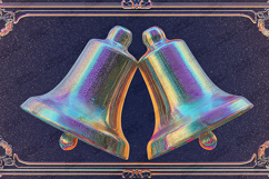 Iridescent Christmas Bells - Magical Starry Holiday Product Image 1