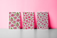 Pink Floral Pattern Set Watercolor Design Product Image 7