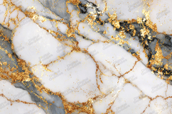 White Gold Marble - Luxury Charcoal &amp; Gold Foil Stone Product Image 1