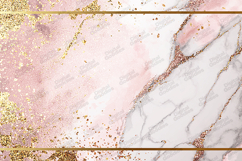 Pink Marble Christmas Frame - Rose Gold Glitter Holiday Art Product Image 1