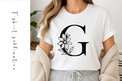 Alphabet, Letters, Monogram, Black flowers Product Image 1