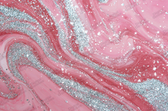 Pink Silver Glitter Marble - Luxury Liquid Swirl Background Product Image 1