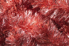 Red Christmas Tinsel Background - Festive Metallic Texture Product Image 1