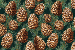 Cedar Pine Cone Pattern - Winter Fir Needle Forest Botanical Product Image 1