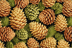Rustic Pine Cone Pattern - Winter Evergreen Forest Botanical Product Image 1
