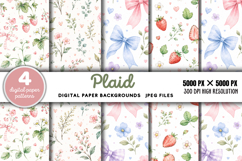Plaid Digital Paper Backgrounds JPG Product Image 1