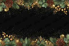 Gold Pine Cone Christmas Frame - Elegant Glitter Holiday Product Image 1