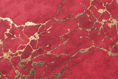 Red Marble &amp; Gold Veins - Luxury Festive Abstract Background Product Image 1