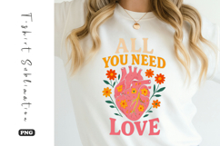 All You Need Love Retro Heart T-Shirt Sublimation Product Image 1