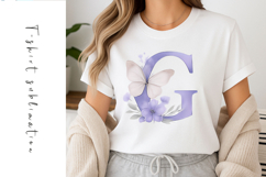Alphabet, Letters, Monogram, purple flowers Product Image 1