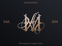 MA AM Wedding Monogram Logo | Elegant Initials Vector Product Image 3