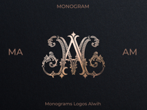 MA AM Wedding Monogram Logo | Elegant Initials Vector Product Image 3